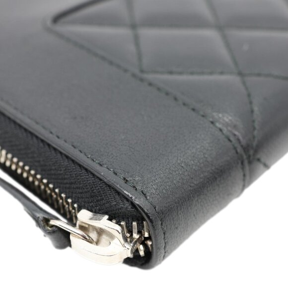 Chanel  Mademoiselle Vintage Quilted Leather Zip Around Wallet Black - Picture 5 of 15